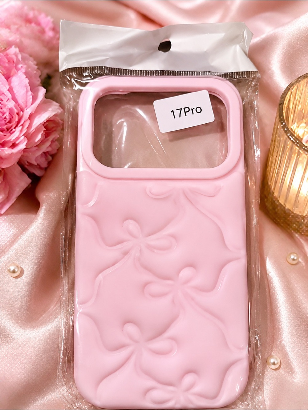 Pink Floral Silicone Phone Case for 17Pro
